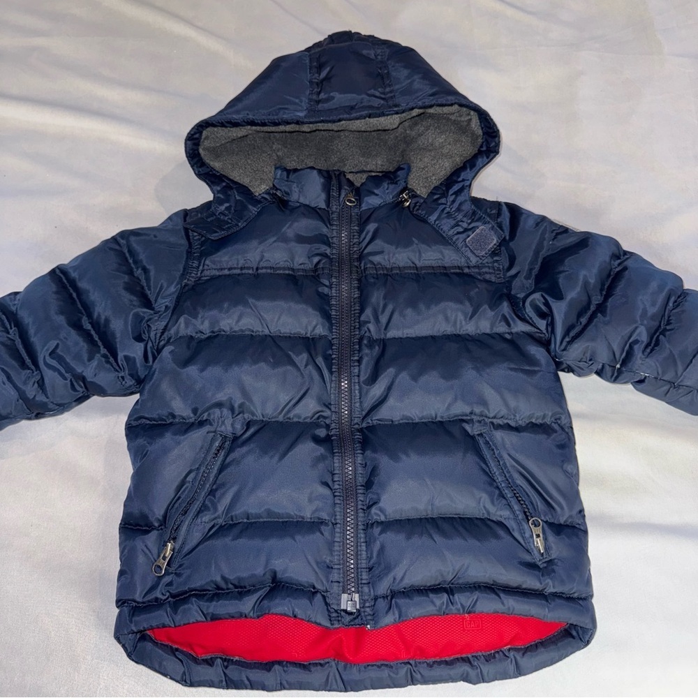 Baby GAP Jacket Kids Navy Puffer Winter Coat Down Filled Sz 3 Years